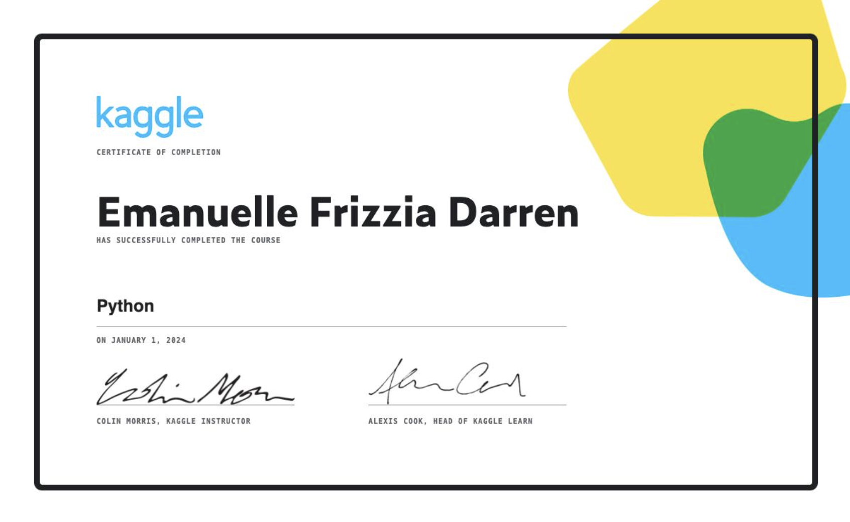Python certificate