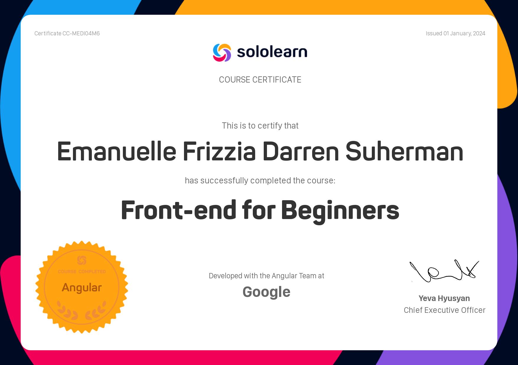 Front-end for beginners certificate