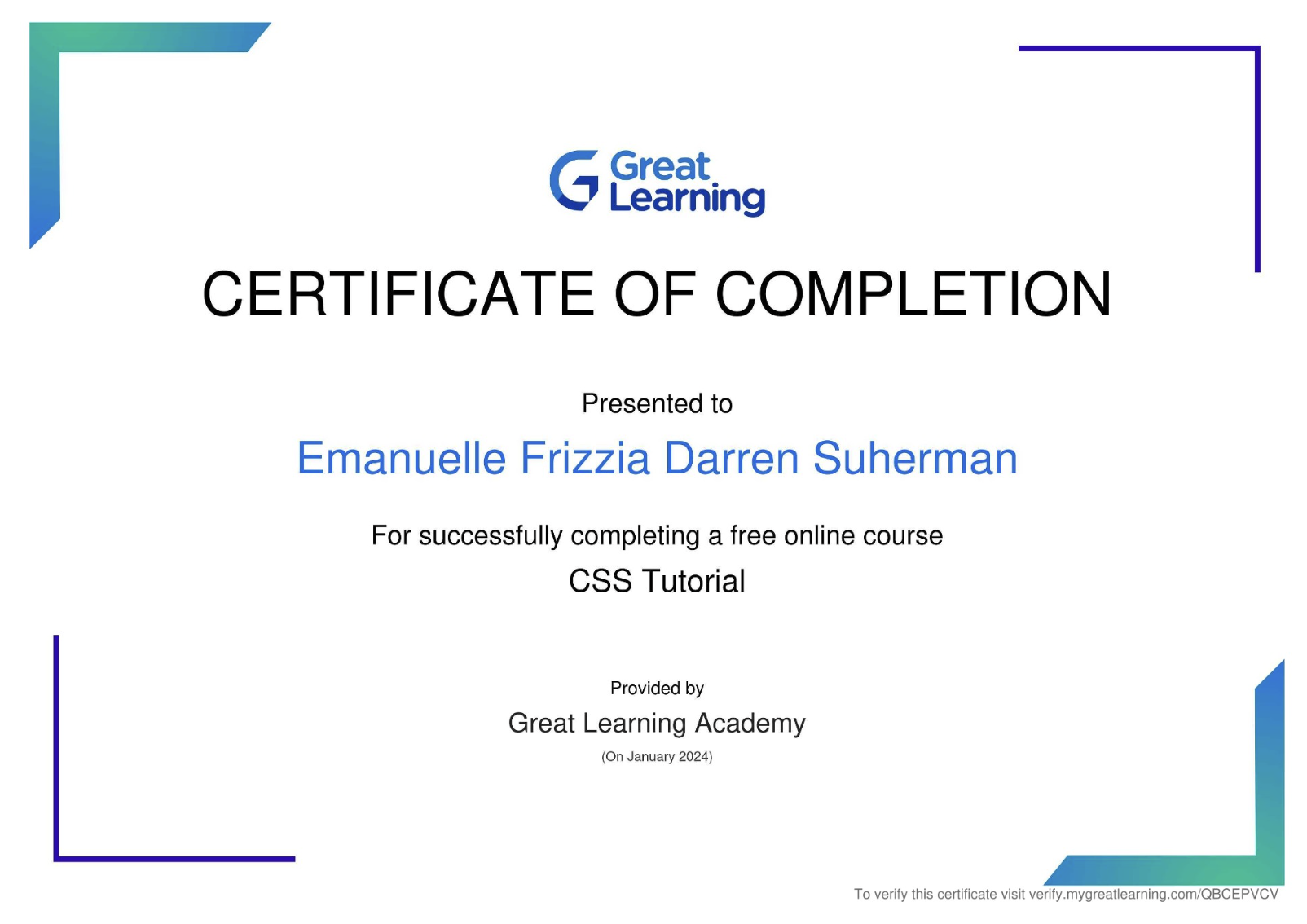 Tutorial CSS certificate