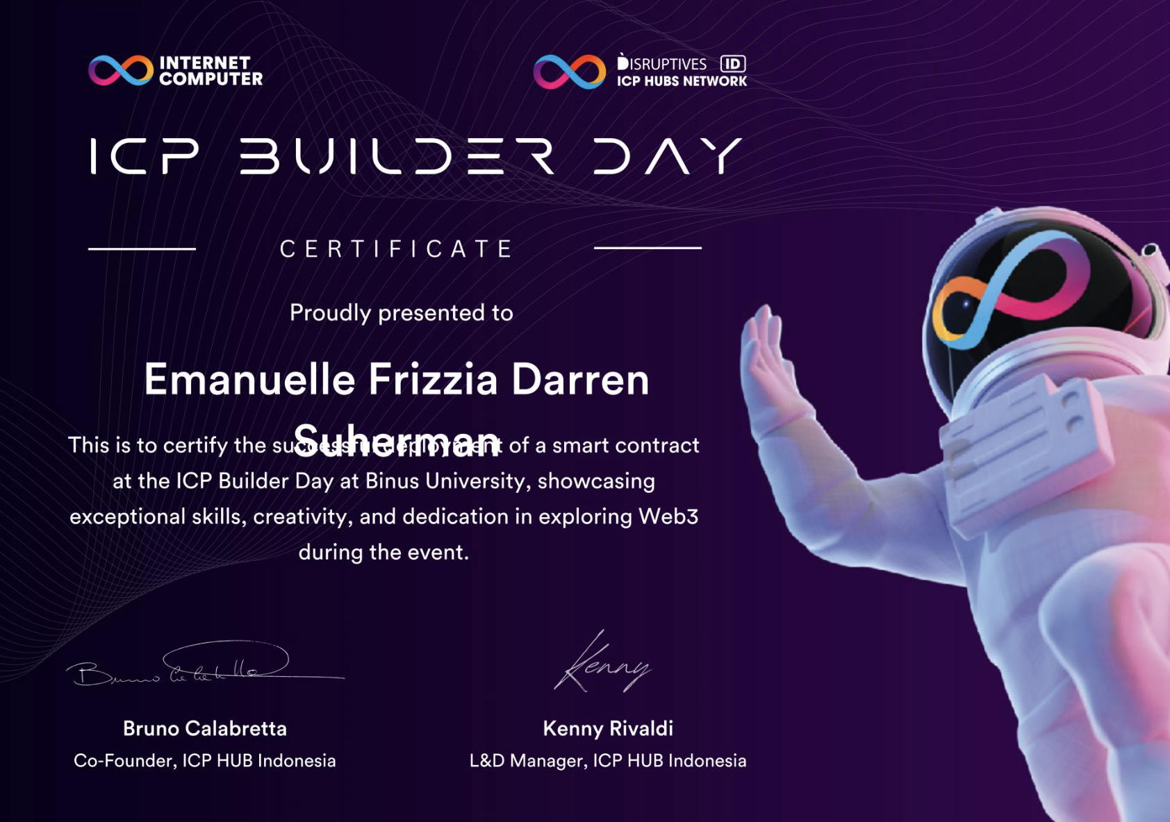 Smart Contracts on Blockchain certificate