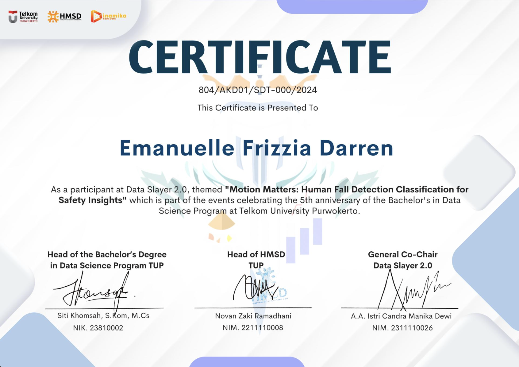 Data Slayer 2.0 certificate