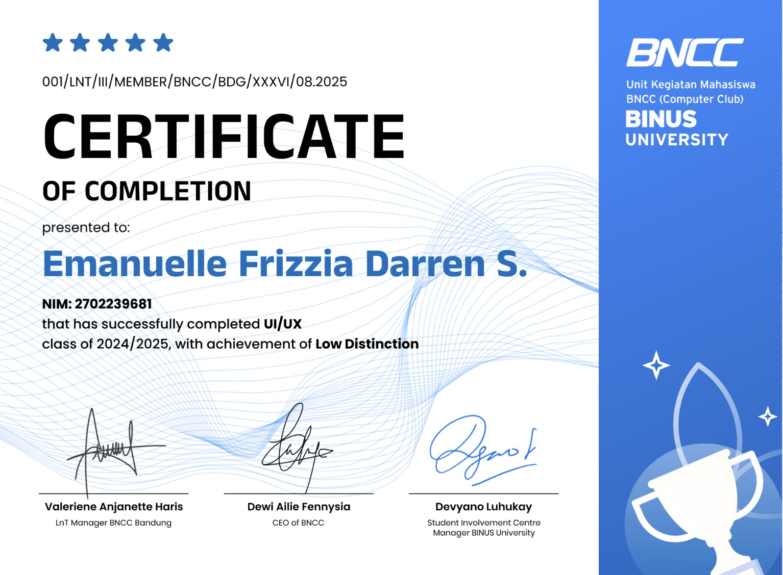 UI/UX Design certificate