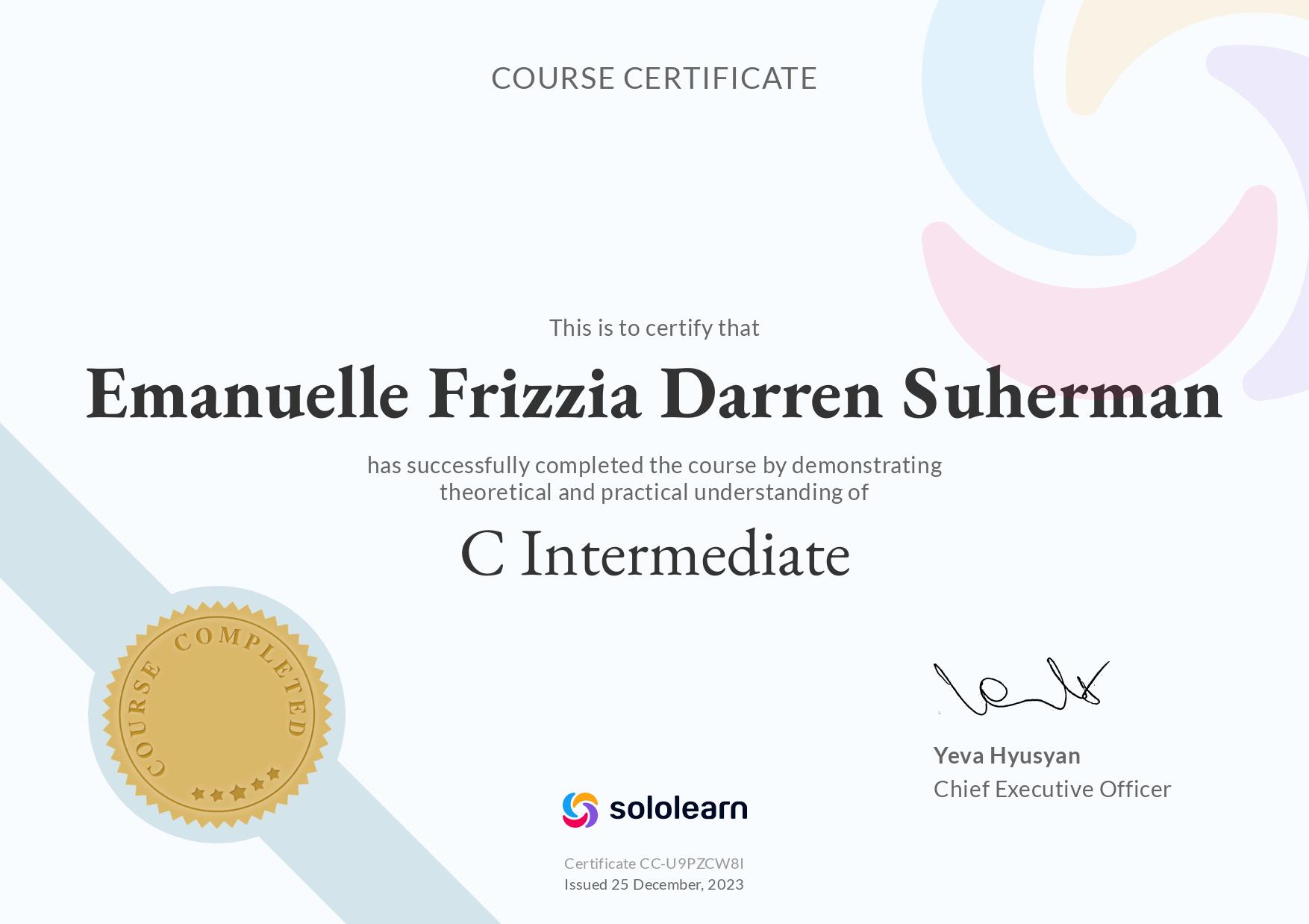C Intermediate certificate